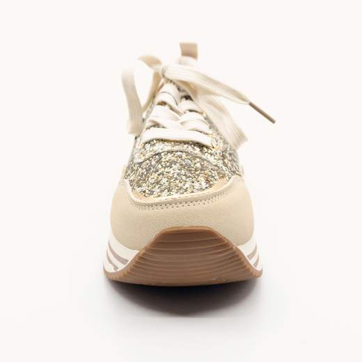 JANESSA Sneakers Donna Glitterate Con Suola Alta E Comode Con Lacci