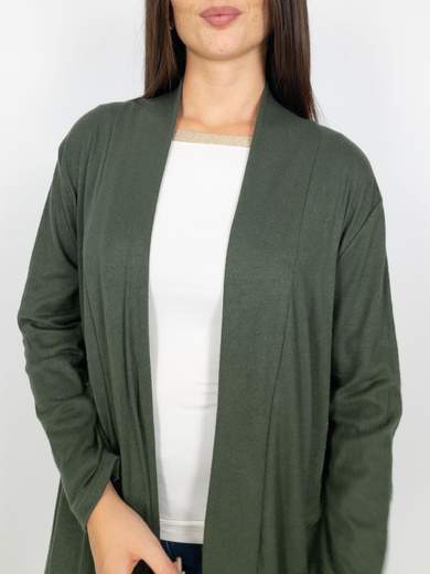 Cardigan Donna Lungo Curvy Senza Bottoni