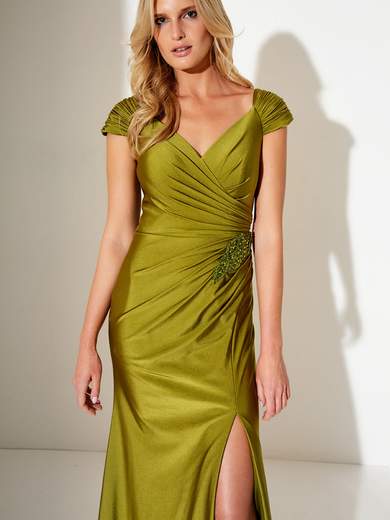 Vestito Cerimonia Elegante Lungo Sirena con Spacco Laterale