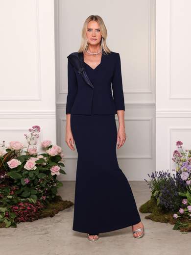Bianca Brandi Abito lungo a sirena con giacca da cerimonia mamma della sposa e dello sposo 29674