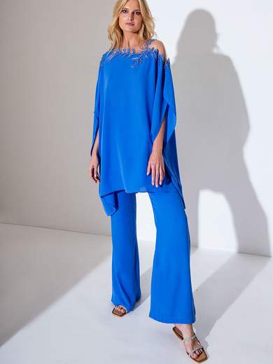 ALLURE Completo Elegante Donna Cerimonia con Casacca Ampia e Pantalone A4251