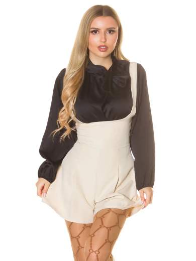 KOUCLA Camicetta Sexy in Raso con Fiocco - Maniche Lunghe Eleganti 0000LT51261