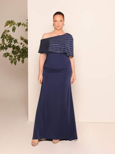 Bianca Brandi Curvy Abito Lungo Sirena Curvy Monospalla Cerimonia 29724M