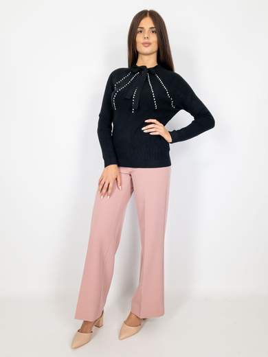 Maglia Elegante Donna Con Fiocco In Viscosa E Con Strass