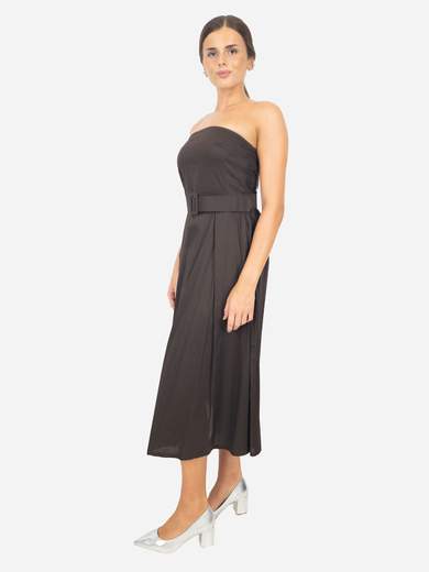 Women's cotton summer dress with belt – Strapless