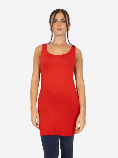 STRABELLO Canotta Donna Slim Fit Lunga in Viscosa – Modello Basic CAN-09