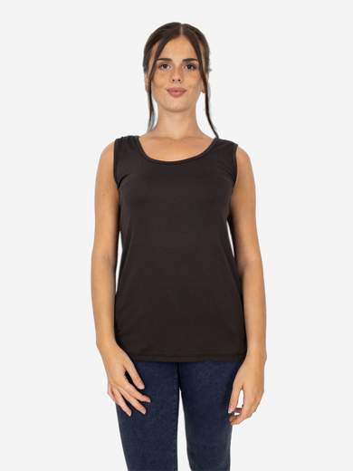 Canotta Donna Curvy Oversize a Spalla Larga in Viscosa Elasticizzata