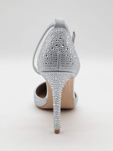 Décolleté da Cerimonia Argento con Strass e Tacco 9 cm A71-819-ARGENTO