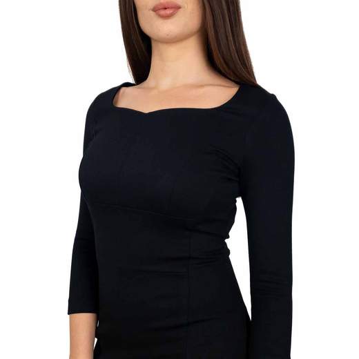 Abito Donna Elegante a Tubino Manica Tre Quarti Invernale Midi