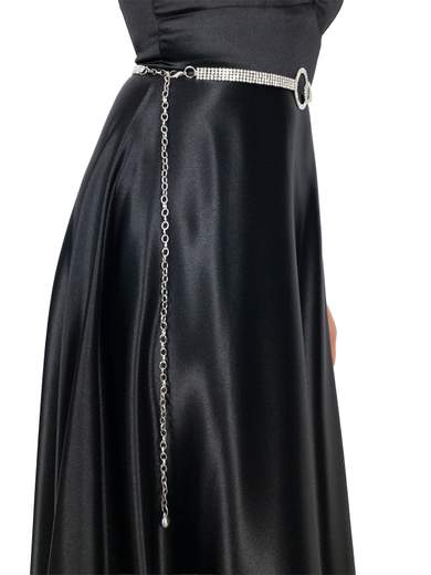Elegant Rhinestone Belt with Adjustable Chain – Glamorous Women's Accessory