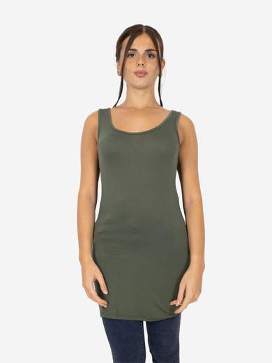 STRABELLO Canotta Donna Slim Fit Lunga in Viscosa – Modello Basic CAN-09