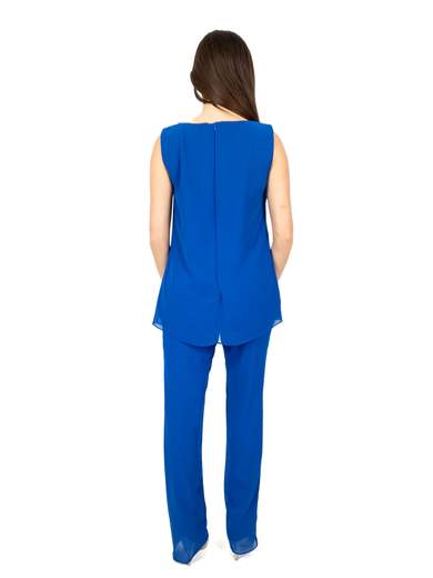 Completo Pantalone Elegante Donna Cerimonia Taglie Forti 3 pezzi