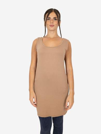 Women's long curvy basic tank top in stretch viscose – One size