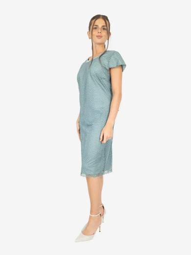 Elegant curvy ceremony set with sheath dress and jacket