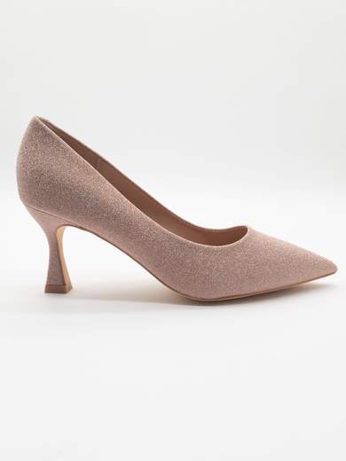 CHIARA FOSCARI Décolleté rosa antico glitterato tacco medio 7,5 cm a clessidra A71-817-ROSA-ANTICO