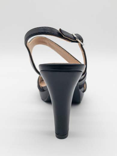Black ceremony sandals with 10 cm heel