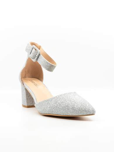 Décolleté Argento Glitter da Cerimonia Tacco 6 cm