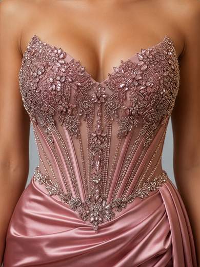 Abito Lungo a Sirena con Strass e Spacco per 18esimo Compleanno