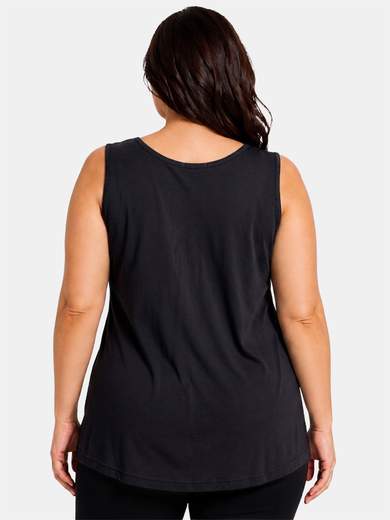 Canotta Curvy in Cotone con Stampa Glitter