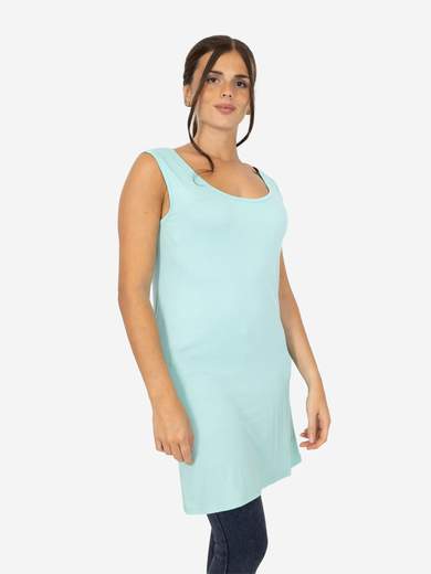 STRABELLO Women's long curvy tank top in stretch viscose – Basic model CAN-08