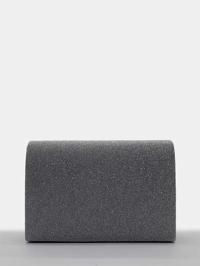 Pochette Argento Glitterata da Cerimonia con Fiocco di Strass HL3499-ARGENTO