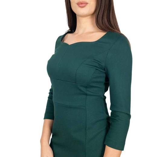 Abito Donna Elegante a Tubino Manica Tre Quarti Invernale Midi