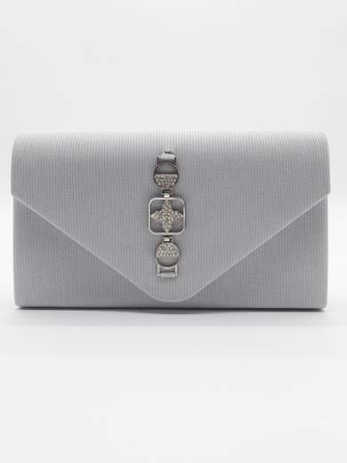 White Glitter Evening Clutch with Detachable Chain