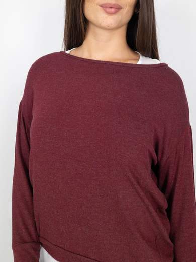 Maglia Donna Manica Lunga A Girocollo Con Canotta