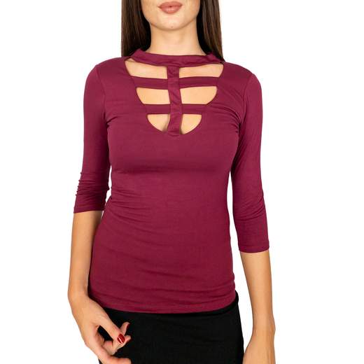 STRABELLO Top Sottogiacca Donna in Viscosa a Girocollo con dettaglio cut-out