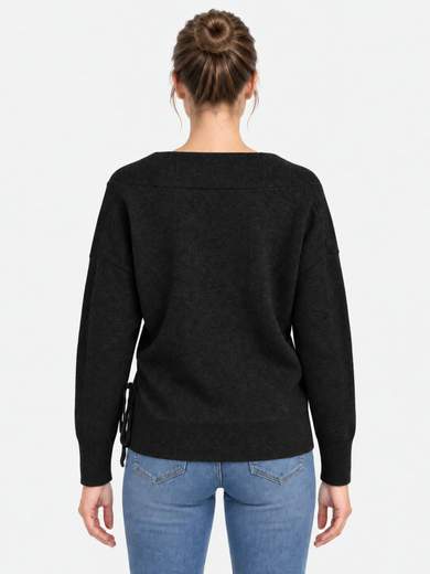 Maglia Donna Scollo a V Incrociato in Misto Lana