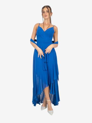 BIANCA BRANDI Abito da cerimonia asimmetrico con stola 29279