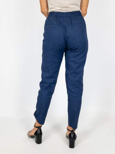 Xeniadiva Pantaloni Estivi Donna Misto Lino Vita Alta Con Elastico 27752