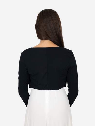 Elegant short crepe bolero with long sleeves