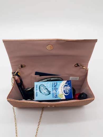 Pochette da Cerimonia Bronzo Glitterata Elegante