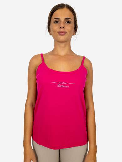 PERLARARA Canotta Donna 100% Cotone con Strass e Spalline Sottili - Made in Italy T62