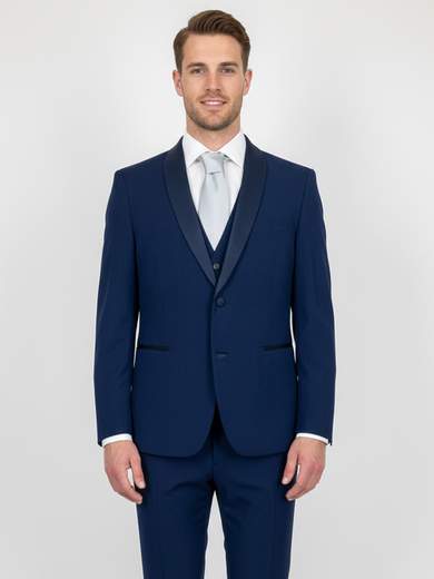 MARCEL MOREL Abito Uomo Drop 8 Slim Fit con Revers Sciallato in Raso – Completo 3 Pezzi AY225AFIL-GLT01-D8