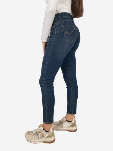 Jeans Jeggings Blu Denim Donna Fascia Elastica