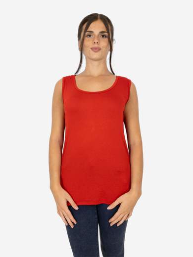 Canotta Donna Curvy Oversize a Spalla Larga in Viscosa Elasticizzata