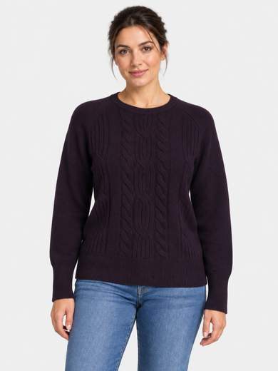 Soft Crew-Neck Sweater with Textured Front