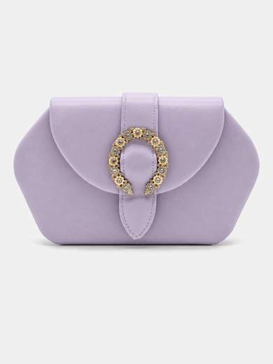 Elegant Lilac Ceremony Clutch Bag with Jewel Buckle