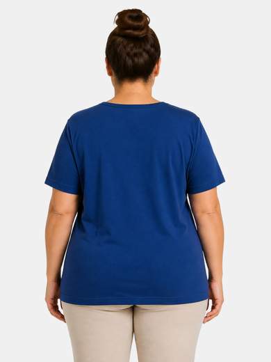 Perlarara Curvy Cotton T-Shirt with Front Print