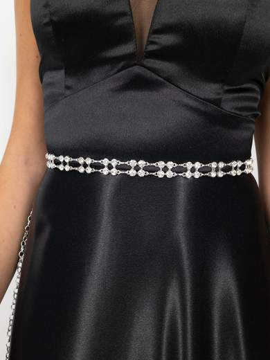 STRABELLO Cintura Gioiello Elegante con Strass e Pendente Floreale ZSP-16061