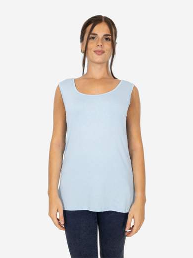 Canotta Donna Curvy Oversize a Spalla Larga in Viscosa Elasticizzata