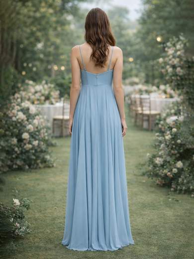 STRABELLO CERIMONIA Abito lungo da cerimonia in georgette con scollatura a cuore e spacco laterale 8998HC