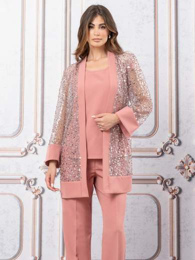 JEAN CRYÒ Completo pantalone da cerimonia tre pezzi con spolverino elegante 35480