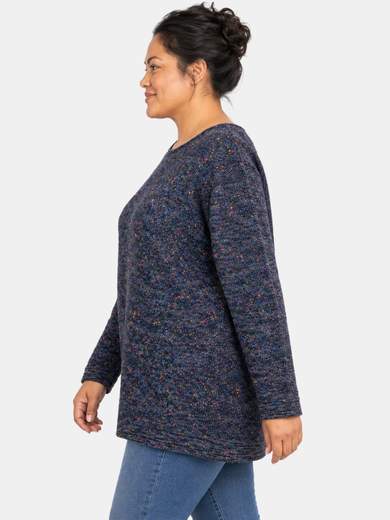 Maglia over in misto lana con filato tweed