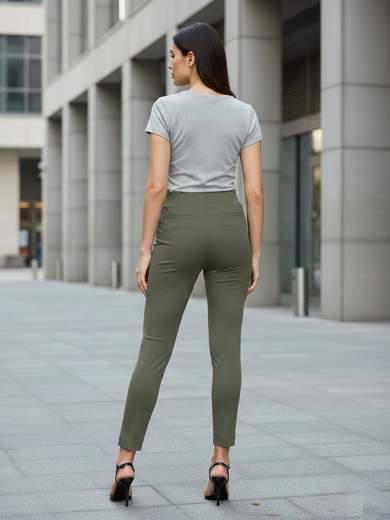 PERLA Pantaloni Donna Estivi Elasticizzati Slim Fit con Elastico in Vita Made in Italy ILARIA-EST
