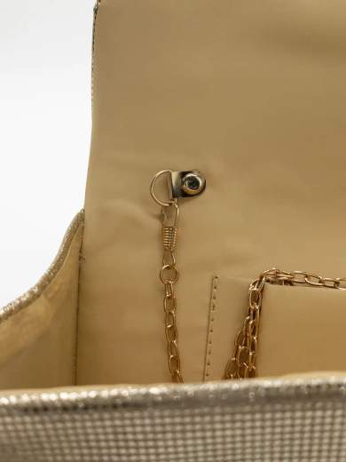 JESSICA Pochette Elegante da Sera Oro con Strass e Tracolla Rimovibile A-2485-ORO