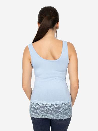 Canotta Donna Slim Fit con Pizzo in Fondo – Modello Corto Elasticizzato