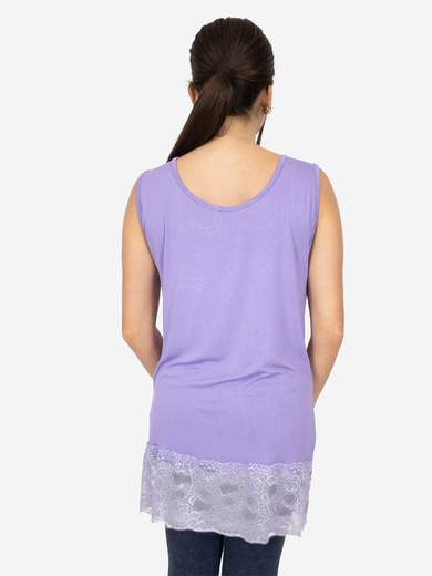 Canotta Lunga Curvy con Pizzo per Donna – Morbida e Comoda